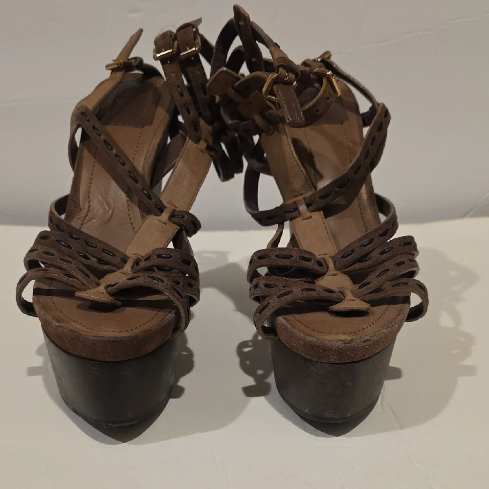 Dior Brown Strappy Platform Sandals